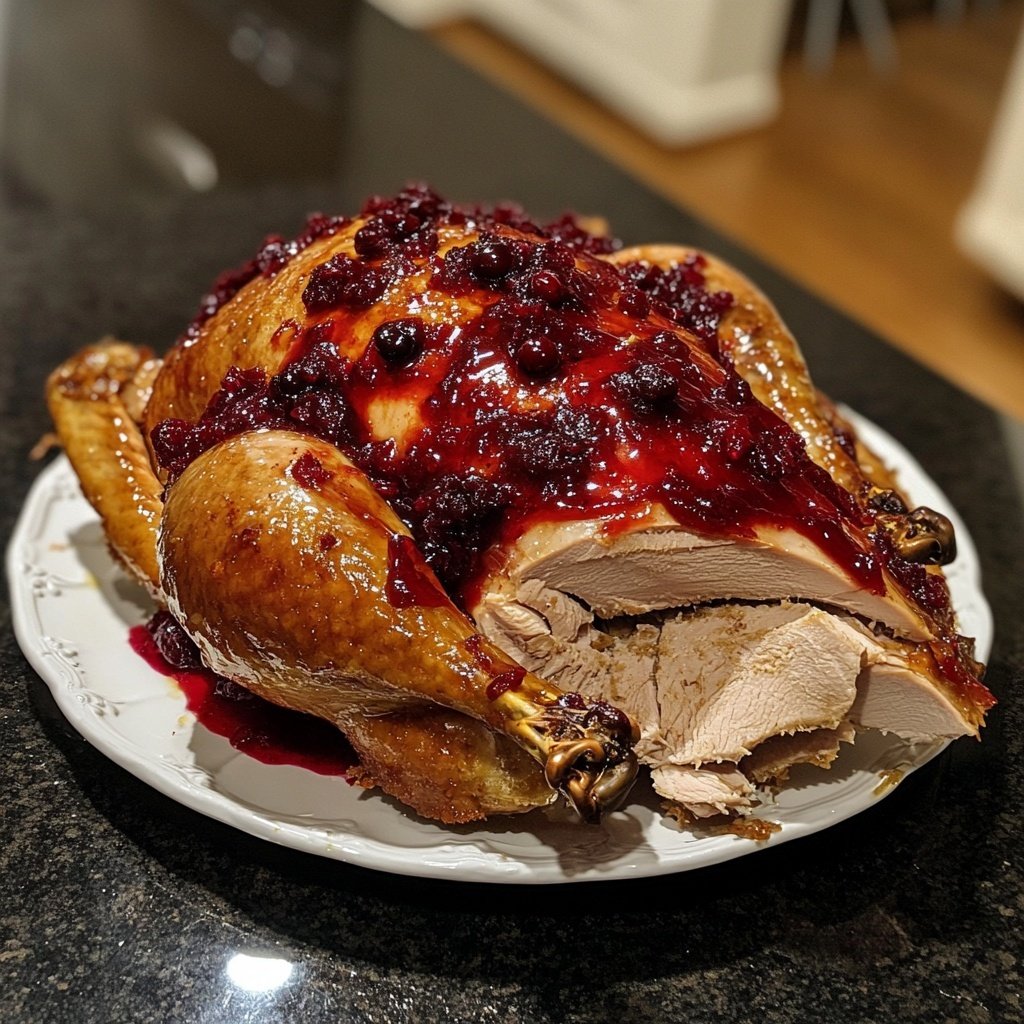 Roasted Turkey with Cranberry Glaze