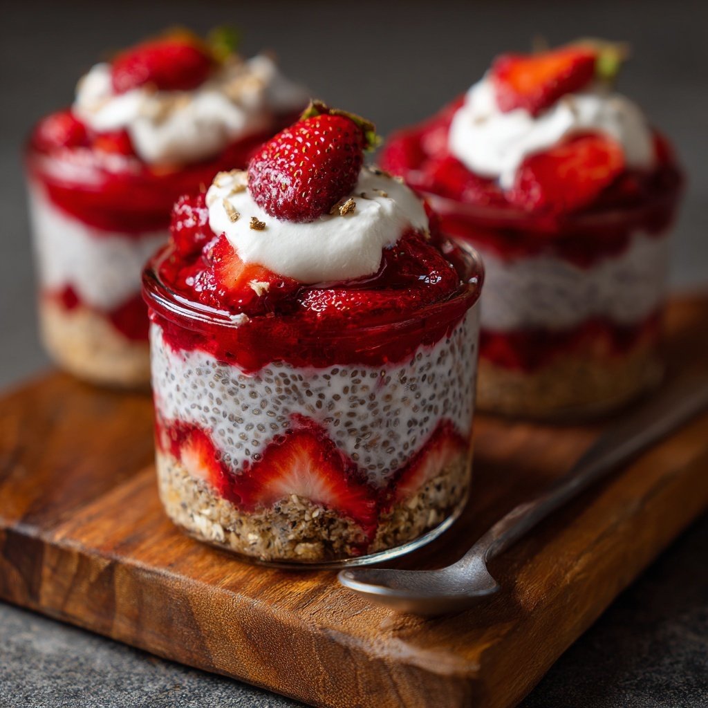 Strawberry Vanilla Chia Oat Cups
