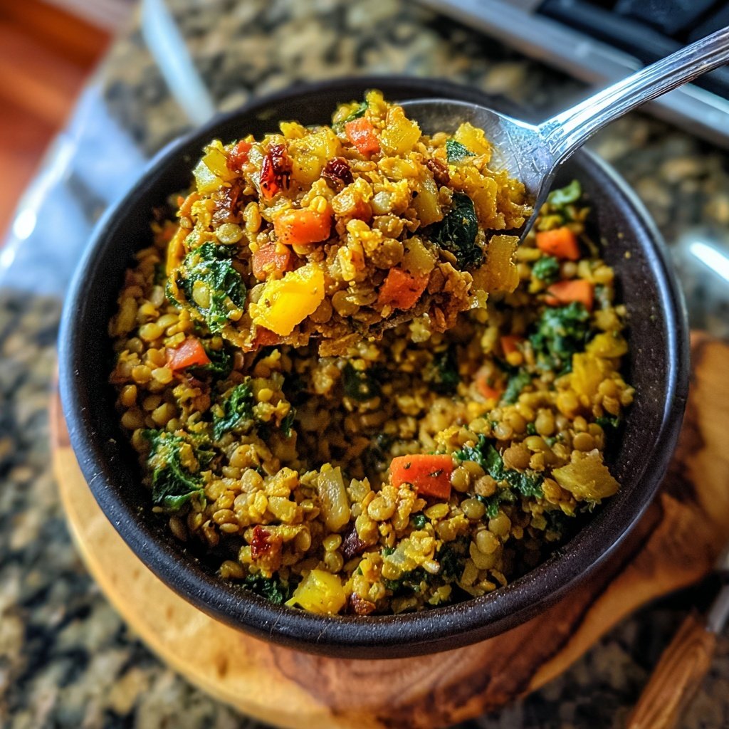 Jamaican Spiced Lentil Rice Bowl