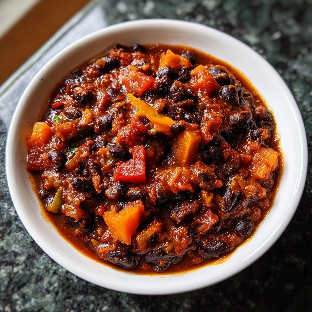 Healthy Crockpot Black Bean Chili
