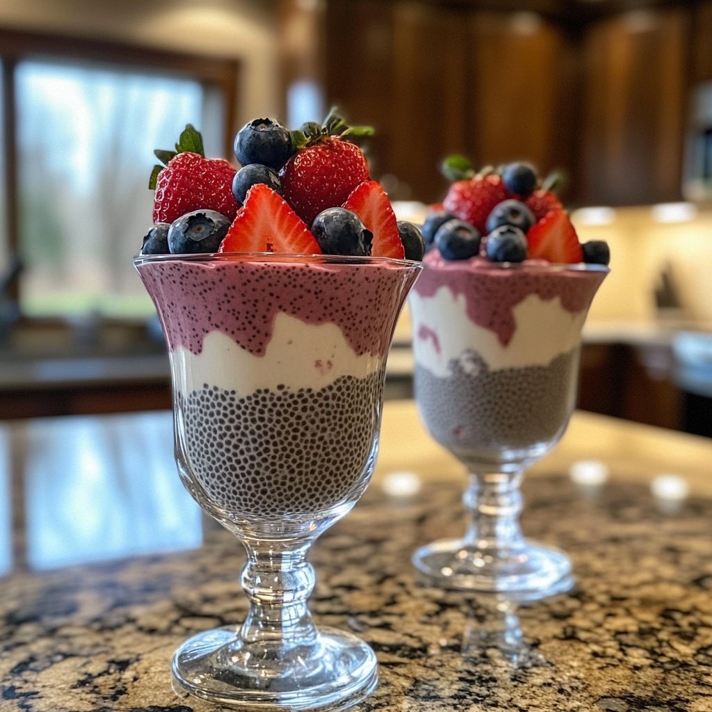 Valentine Breakfast Berry Chia Parfaits