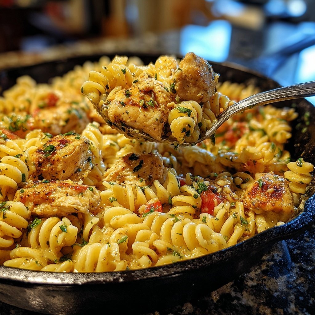 Garlic Butter Chicken Pasta Skillet