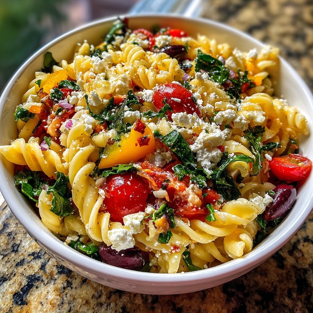 Mediterranean Pasta Salad With Feta