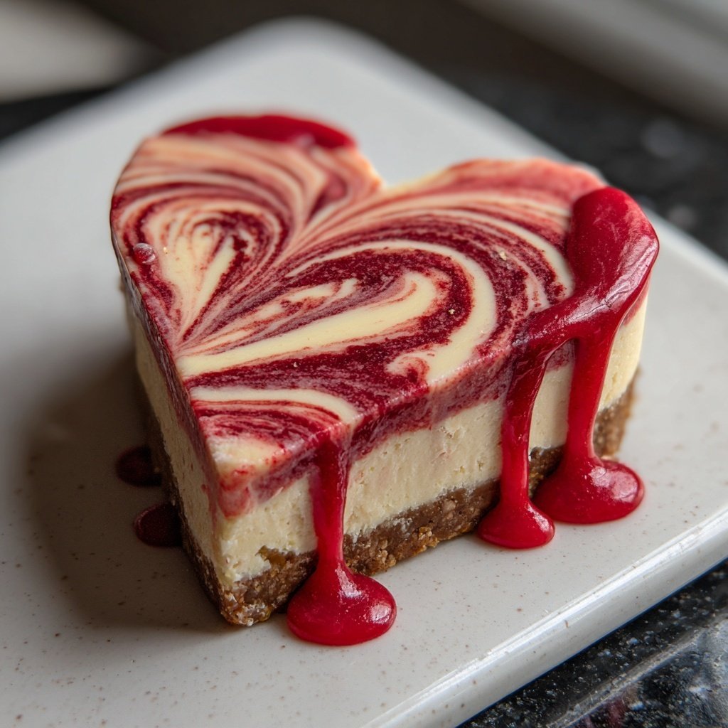 Mini Heart Cake with Vanilla Strawberry Marble