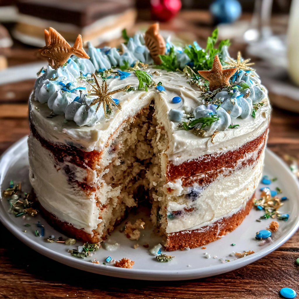 Pisces Cake Blue And Gold Theme