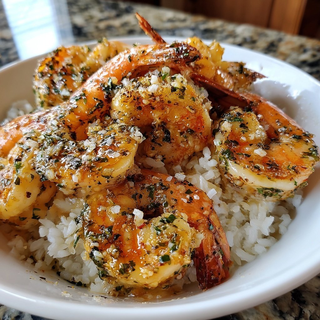 Garlic Butter Shrimp With Rice