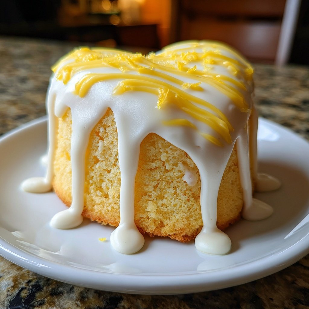 Mini Heart Cake with Lemon Frosting