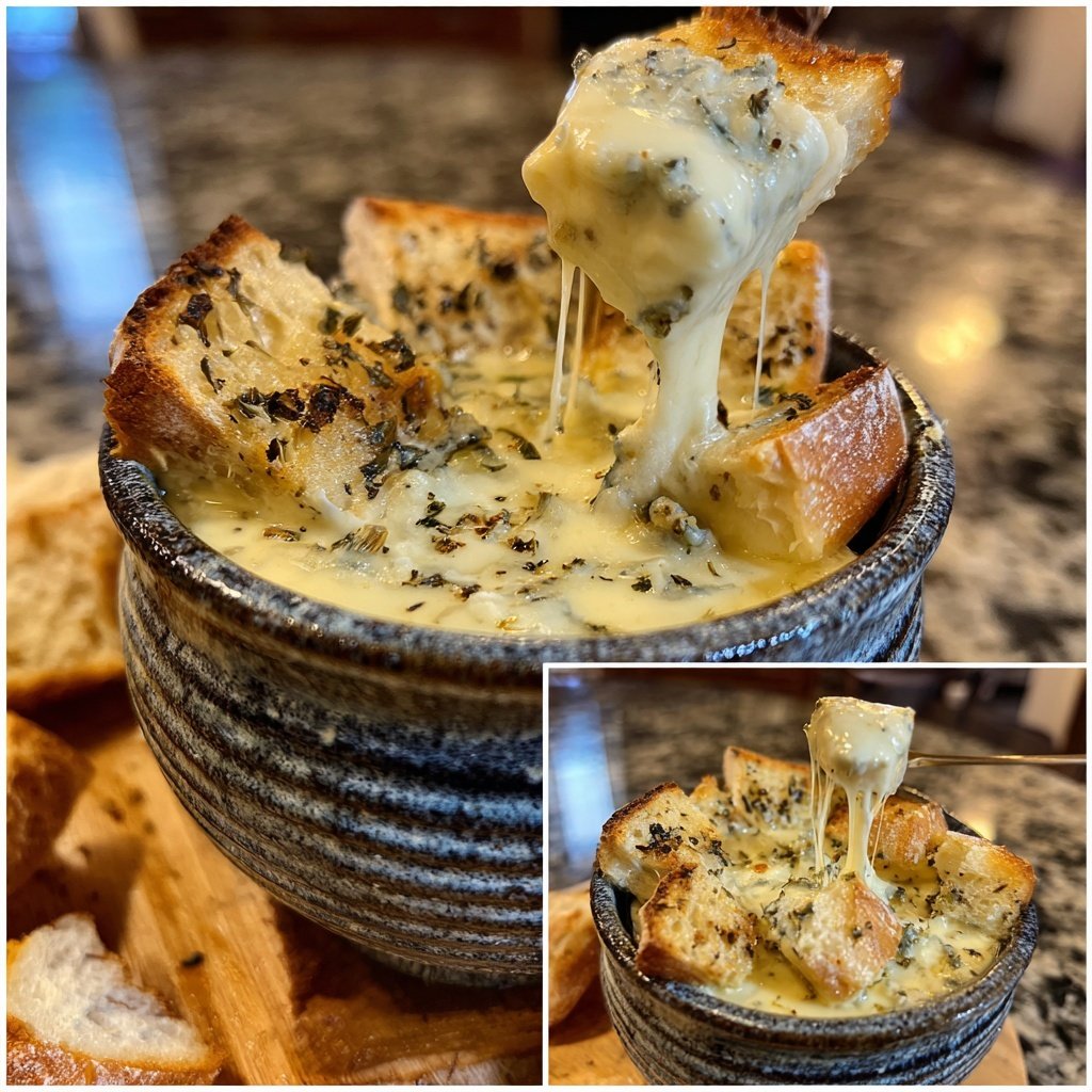 Fondue with Mild Blue Cheese